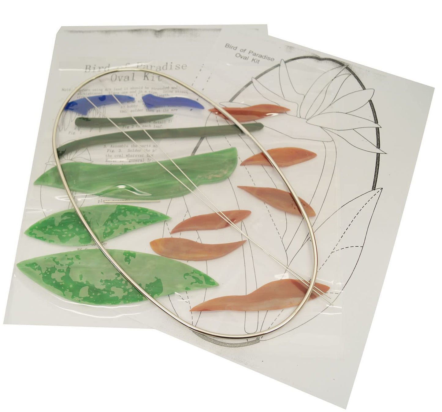 Studio One Pre-Cut Bird of Paradise Oval Stained Glass Art Kit