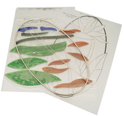 Studio One Pre-Cut Bird of Paradise Oval Stained Glass Art Kit