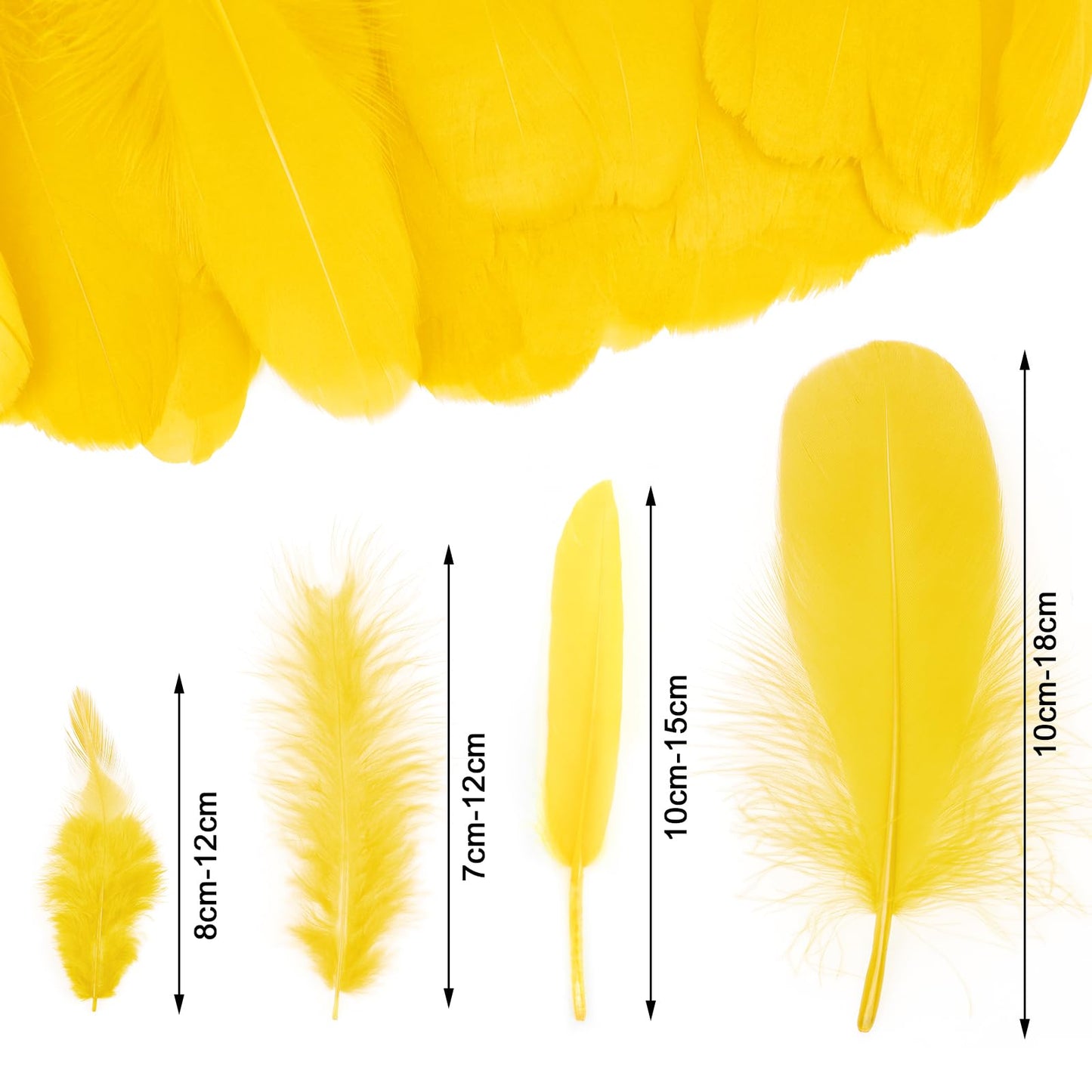 MWOOT 4 Styles Assorted Crafts Feathers (Yellow)