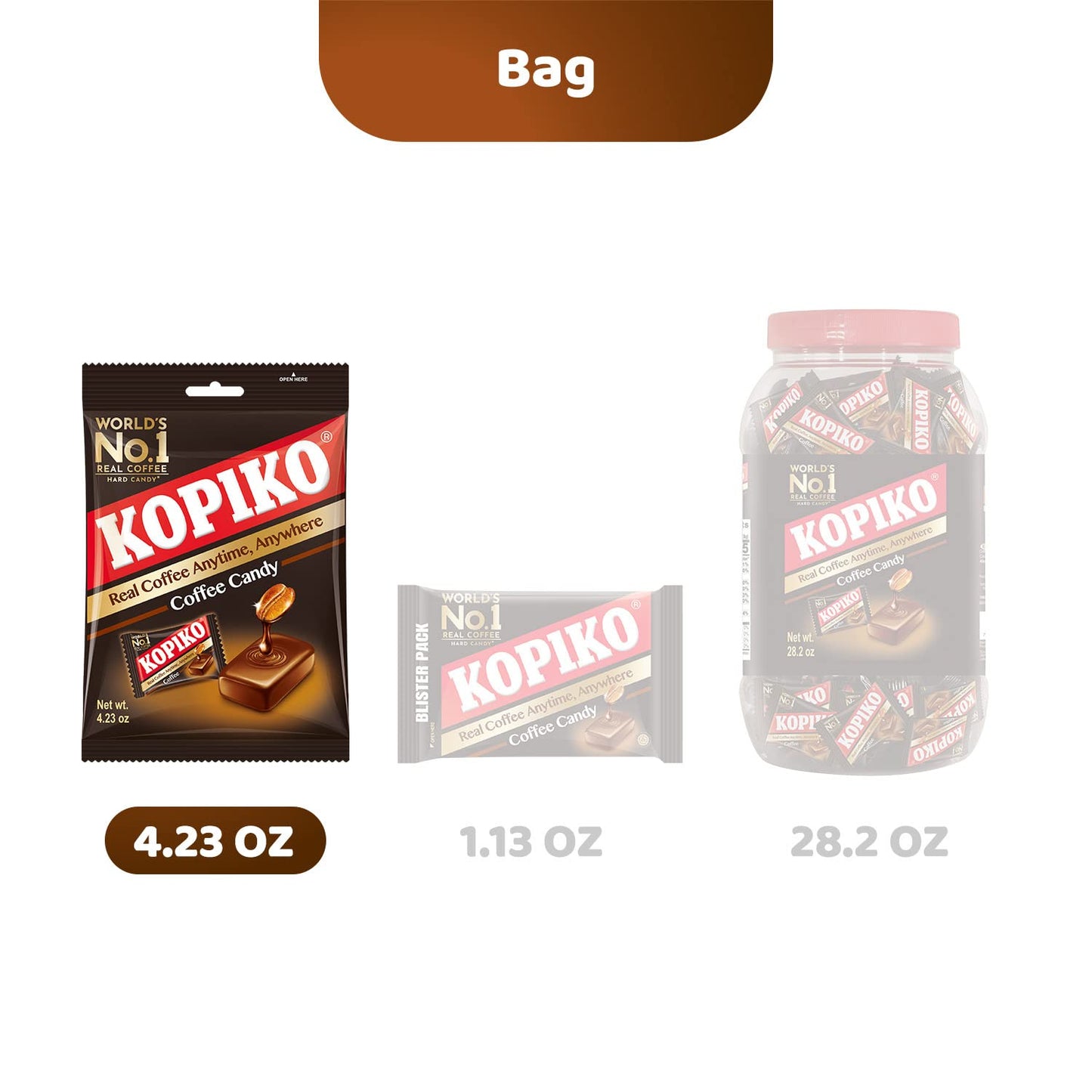 Kopiko Coffee & Cappuccino Candy – Bold-Tasty Hard Candy from Indonesia with Real Coffee Extract – A Satisfying Boost for On-the-Go Energy (2-Pack, 4.23oz Each)