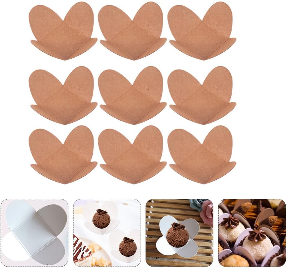 Chocolate Paper Candy Cups, 200pcs Truffle Wrappers, Cupcake Muffin Case Trays for Baby Showers, Bridal Shower, Wedding