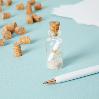 Size #1 Tapered Cork Plugs for Test Tubes, Mini Bottle Stoppers, DIY Crafts, 100 Pack (0.4 x 0.3 x 0.5 In)