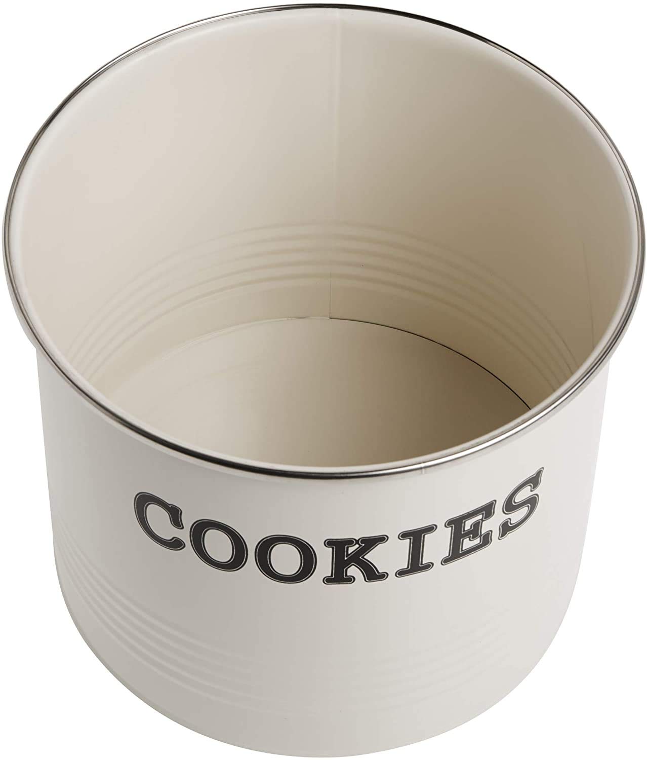 JOEY'Z Large 1.25 Gallon Airtight Cookie Jar with Lid - Large Cookie Jars with Lids, Ivory Counter Decorative - Makes a Great Dog Treat Jar