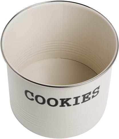 JOEY'Z Large 1.25 Gallon Airtight Cookie Jar with Lid - Large Cookie Jars with Lids, Ivory Counter Decorative - Makes a Great Dog Treat Jar