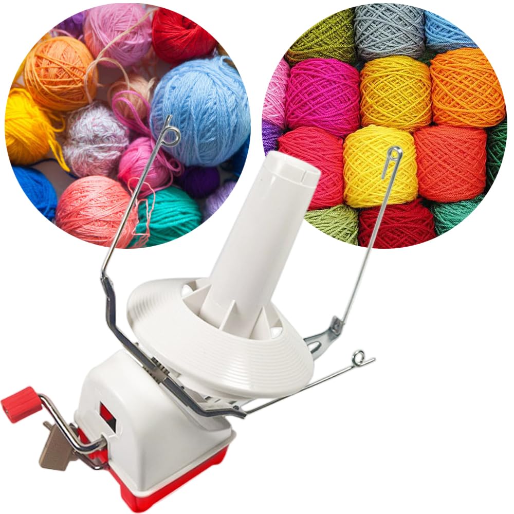 Large Capacity Yarn Ball Winder - Yarn Winder Easy to Set Up and Use - Hand Operated Yarn Winder 10 Ounce Capacity + 53 Pieces Stitch Knitting Needles + 1 Pieces Scissors