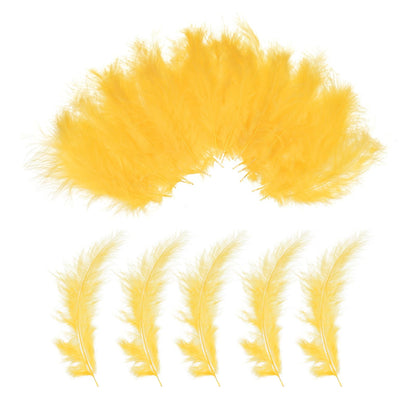 PATIKIL 200 Pack Fluffy Turkey Marabou Feathers,4-6 Inches Golden Natural Turkey Feathers for Crafting Dream Catcher Fringe Trim Fly Tying Party Decorations