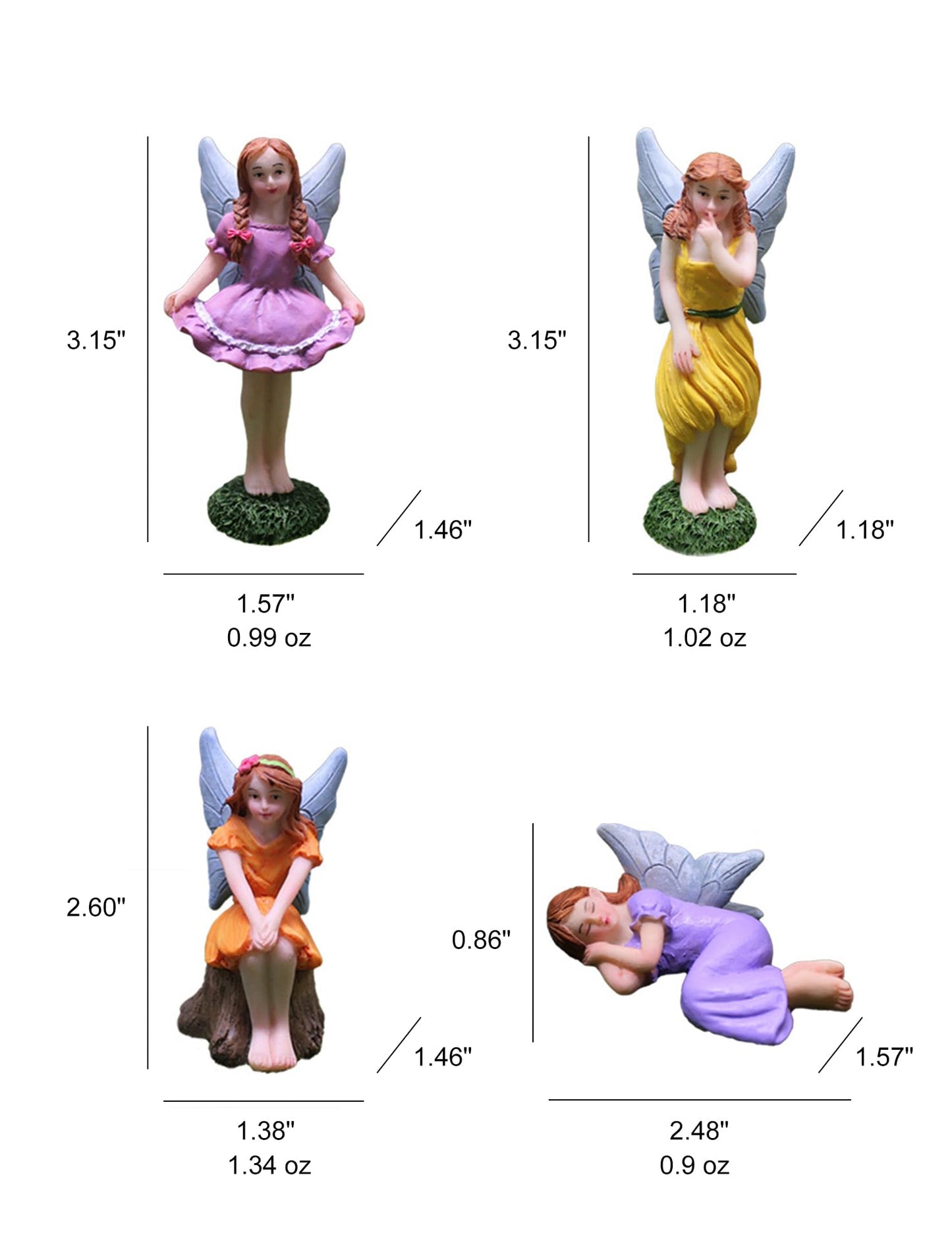 Lamnes Miniature Fairy Garden Figurines 5Pcs, Small Flower Fairies Ornaments Resin Mini Fairy Figurines Outdoor Decor Art for Fairy Garden Pot Bonsai Micro Landscapes Craft Decoration Accessories