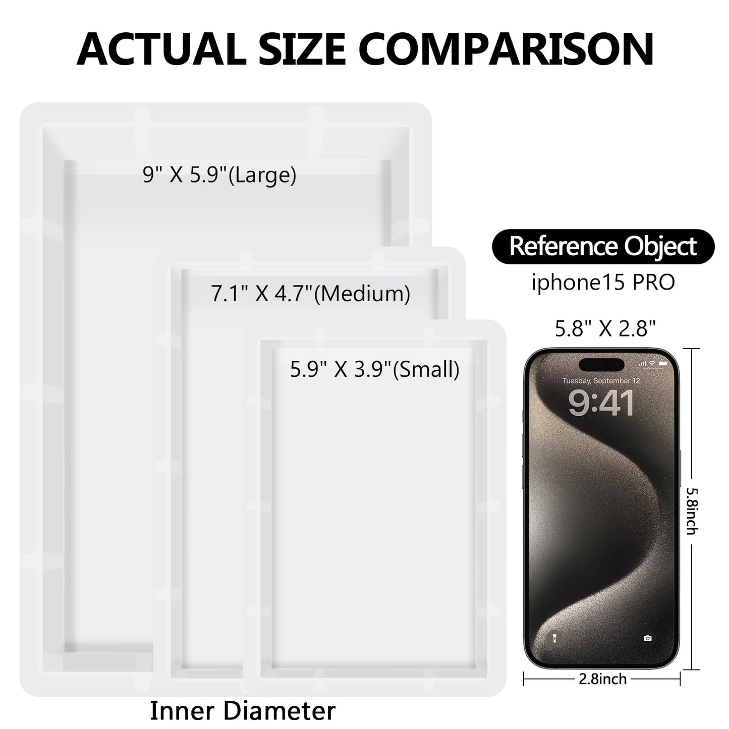 KISREL Large Rectangular Resin Molds, Epoxy Resin Casting Deep Silicone Mold, Large Molds for Flower Preservation, Deep Pour Molds for Furniture Decoration, DIY Wedding Bouquets, Valentine's Day Gifts