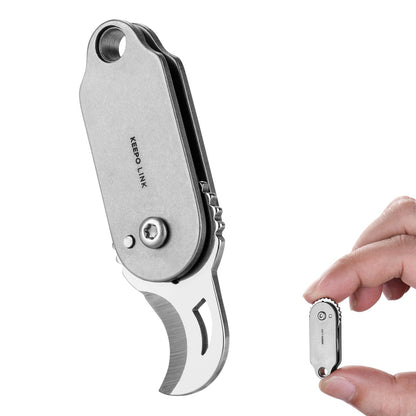 KEEPO LINK Mini Titanium Pocket Knife for Everyday Use – Razor-Sharp Versatile Blade, Small Folding Knife as an EDC Tool for Men (Gunmetal Grey)