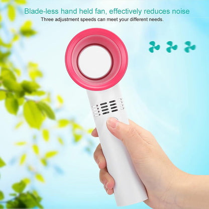 Portable Mini USB Rechargeable Bladeless Fan, 360° Air Suction, Three Adjustment Speeds, Handy Cooler for Home Outdoor