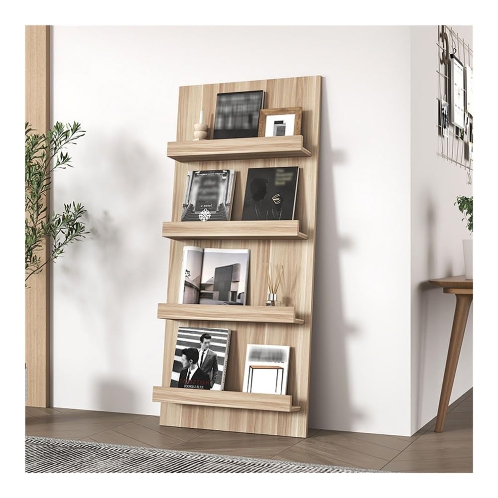 UWYTGF Magazine Rack, Wooden Magazines Shelves Display Stands, Publication Organizer Shelf for Journals, Booklet Holders for Residences, Retail Spaces, and Reception Areas,for Informati,Black
