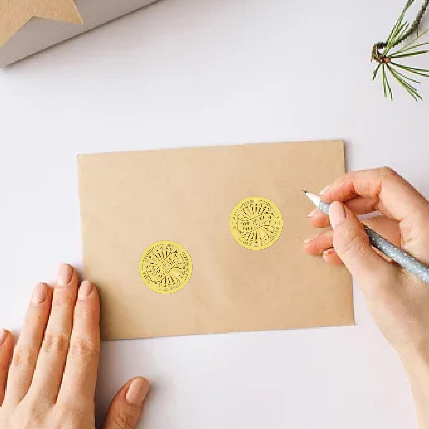 CRASPIRE 625Pcs You Make a Difference Gold Envelopes Seals Stickers 1.5" Foil Embossed Self Adhesive Certificates Round Labels for Invitation Graduation Award Diplomas Wedding Gift Wrapping Decor