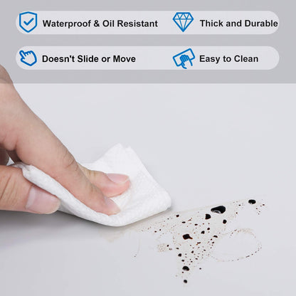 JINBAOF Oversized Kitchen Counter Silicone Mat, Large Silicone Countertop Protector, Non-Slip Heat Resistant Protective Mat 32 x 16in, Reusable Kitchen Counter Silicone Mats