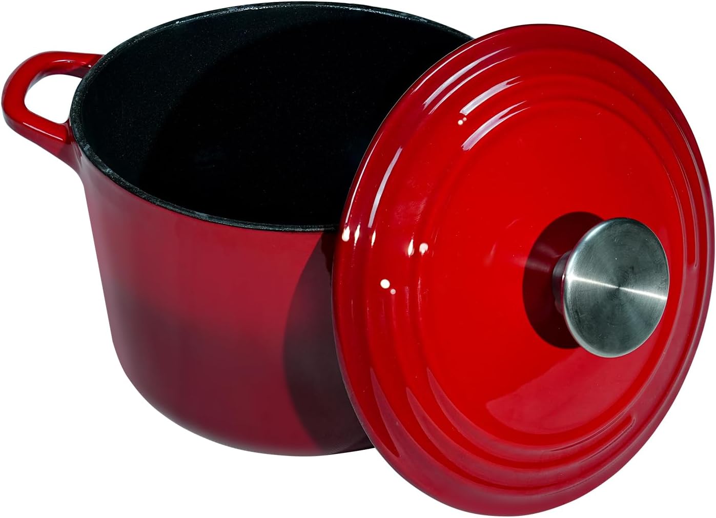2.8 Flavehc Dutch Oven Pot with Lid qt Cast Iron Dutch Oven for Bread Baking Red Enameled Cast Iron Rice Pot