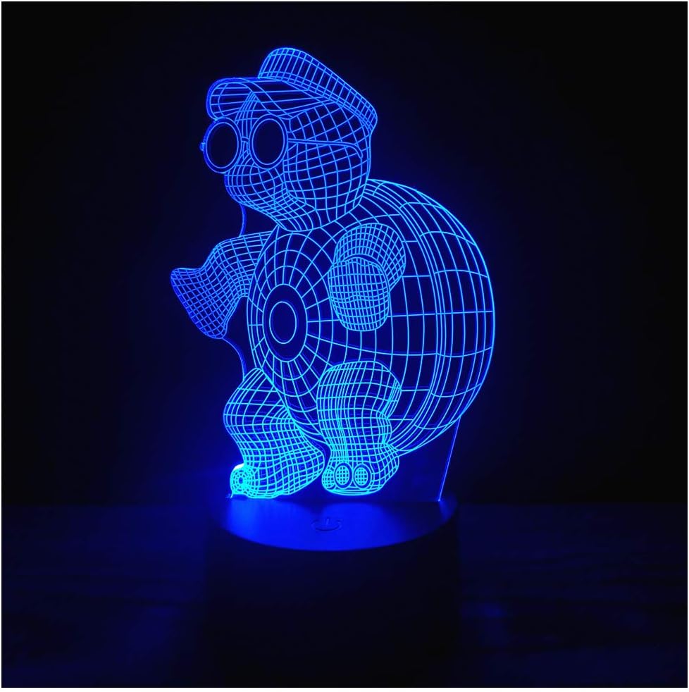 Gfytdxe 3D 7 Optical Illusion LED Night Light, Boy Girl Kids Baby Sleep Desk Lamp Touch Control Color Change USB