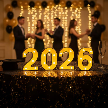 2026 Graduation Decorations Prom Decorations 2026 Black And Gold Graduation Decorations 2026 Light Up Letters 2026 Numbers For Graduation