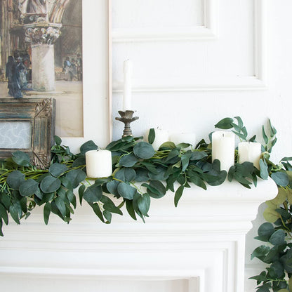 Apeair 3Pcs Fake Eucalyptus Vines, 6.5FT Silk Ivy Garland, Odorless Lush Green Leaves Artificial Hanging Plants, Boho Forest Greenery Decor for Home, Classroom, Wall,Party, Wedding Decoration