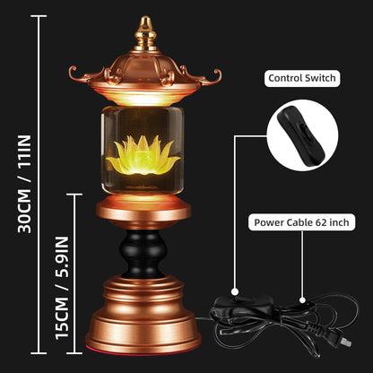 CFSHGLPSF 1 Pair 7 Color LED Lotus Lamp Lights - Lotus Lights with Adjustable Switch for Buddhist Occasions, Meditation Buddhist Supplies（11 Inch）
