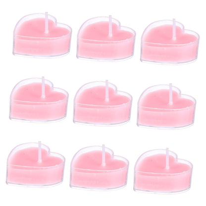 TOPPERFUN 9Pcs Heart Shaped Scented Tea Candles Smokeless Aromatherapy Wax for Home Wedding Decor Romantic Atmosphere Pink Rose Fragrance Eco Friendly Multi Use