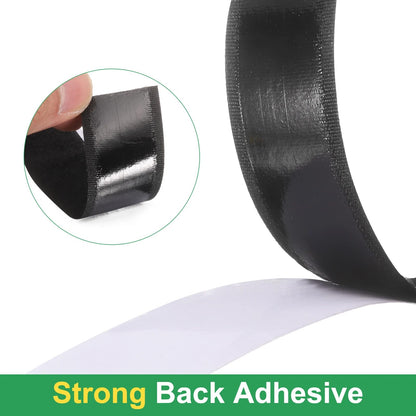 WGLILO 2 Inch x 15 Feet Hook and Loop Strips with Adhesive, Double Sided Nylon Self Adhesive Tape for Home Office School and Crafting, Prevent Sofa Cushions, Mats, Mattresses from Sliding, Black