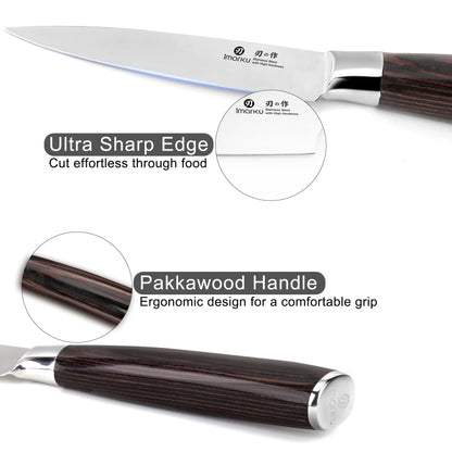 imarku Paring Knife - Paring Knives, 3.5 Inch Small Kitchen Knifes - Japanese High Carbon Stainless Steel Fruit Knife, Ergonomic Pakkawood Handle, Ultra Sharp Blade, Unique Gifts for Men and Women