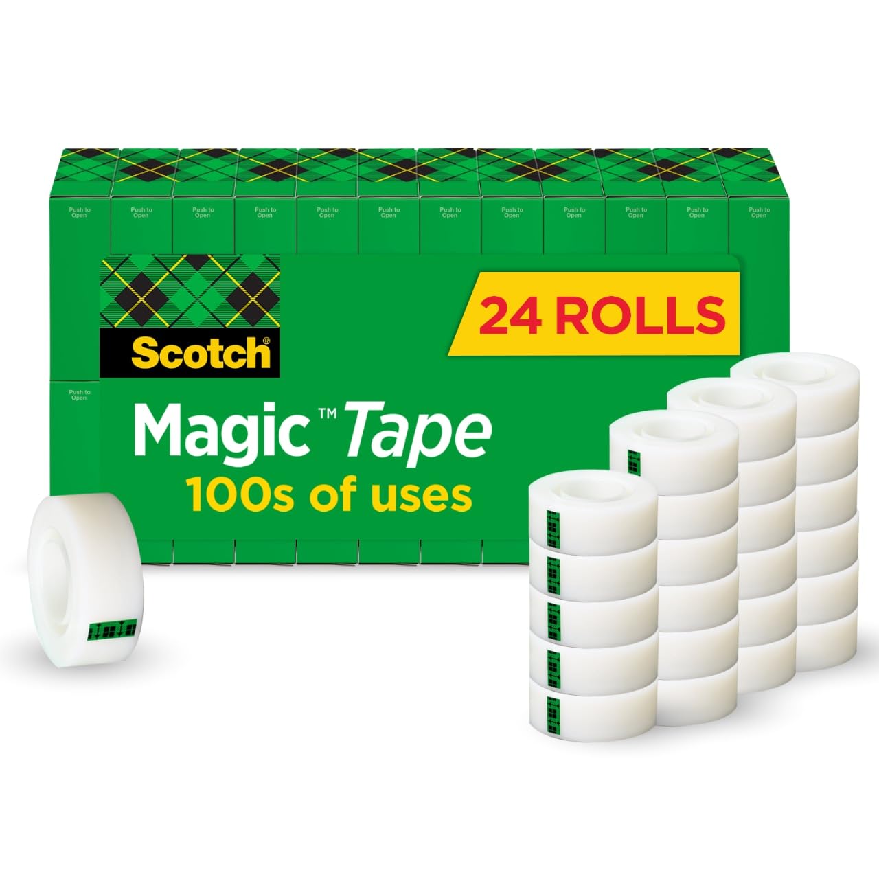 Scotch Magic Tape, Invisible, Home Office Supplies and Back to School Supplies for College and Classrooms, 24 Rolls