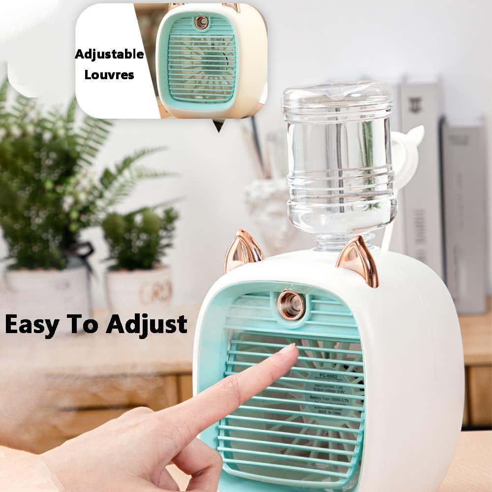 Mini Air Cooler Fan | Portable 190ml Evaporative Mini Air Conditioner | 3 Speeds USB Rechargeable Personal Air Cooler
