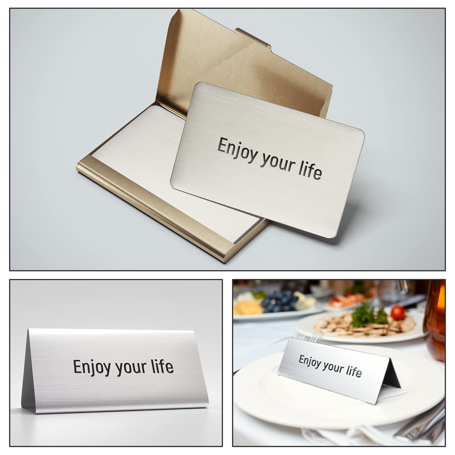 30 Pieces 304 Stainless Steel Metal Business Cards Blank Steel Laser Engraving Stainless Cards for House Office Customer DIY Gift Plate, 86 x 54 mm(0.8mm Thickness)