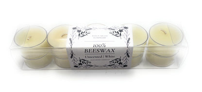 Allnations Candle Co. 100% Pure White Beeswax Tealight Candles. 4 to 5 Hours Long Burn Each - for Home, Rituals, Prayer, Party, Room Table Decoration - Unscented - Smokeless -10pcs (White)