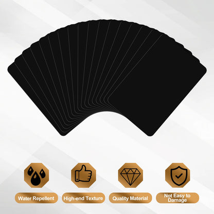 JJUNW 50 Pcs Blank Metal Business Cards 0.8 mm Thickness Metal Laser Engraving Cards Aluminium Cards Blanks for House Office Customer DIY Gift Plate Invitations (3.4 x 2.1 Inch)