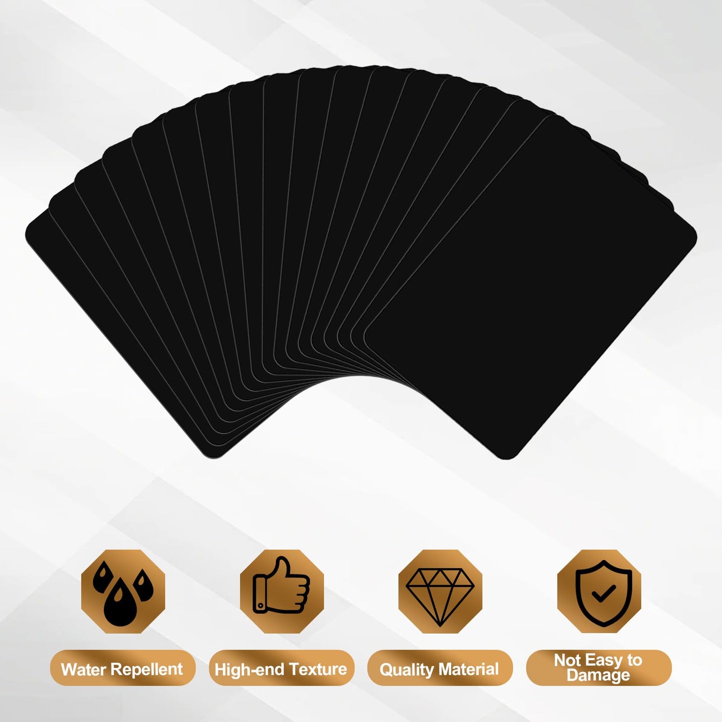 JJUNW 50 Pcs Blank Metal Business Cards 0.8 mm Thickness Metal Laser Engraving Cards Aluminium Cards Blanks for House Office Customer DIY Gift Plate Invitations (3.4 x 2.1 Inch)
