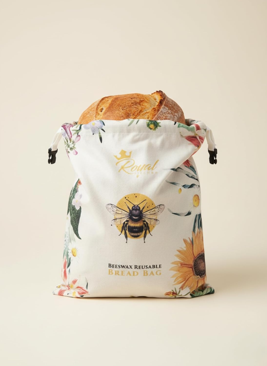 2 Pack 2 Reusable Beeswax Breads Bag | Organic Sourdough bread bags for homemade bread | Fridge and Freezer friendly