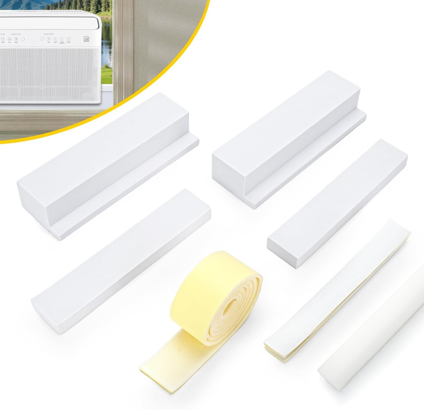 Foam Block for Midea U Shaped Window Air Conditioner - Window Seal Kit to Prevent Cold & Hot Air Leakage