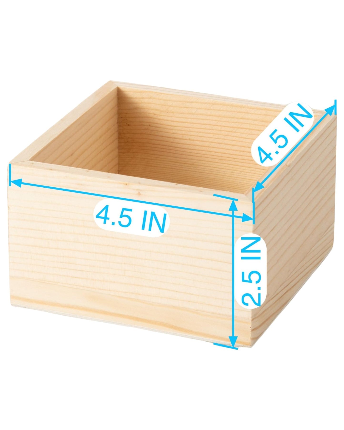 Xhqsulsclac 6 Pack 4.5X4.5X2.5 IN Unfinished Wood Box Storage - Small Wooden Boxs for Crafts, Home Decor, and Wooden Centerpieces for Tables (6)
