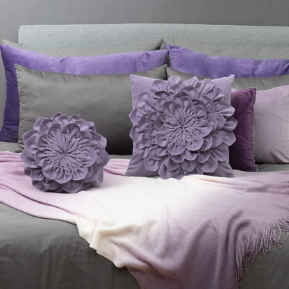 OiseauVoler 3D 14 Inch Decorative Flower Throw Pillows with Insert Included Accent Round Pillow Handmade Cushion