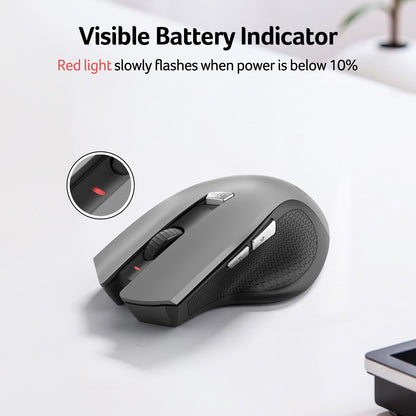 acer Wireless Mouse for Laptop, 2.4GHz Computer Mouse 3 Adjustable DPI Office Cordless USB Mice with USBA Receiver, 6 Buttons, 1600 DPI, Medium to Large Sized Hands Compatible with PC, Laptop, Desktop