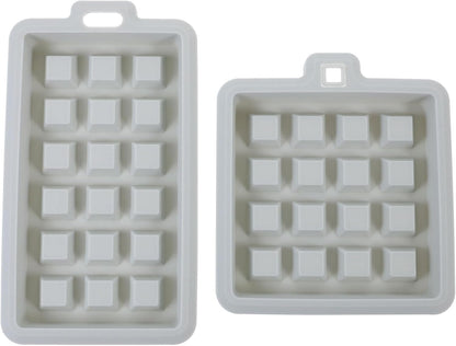 Hemobllo 2 Pcs Mini Silicone Waffle Mold Set for Baking, Rectangle Square Waffle Molds, Blue