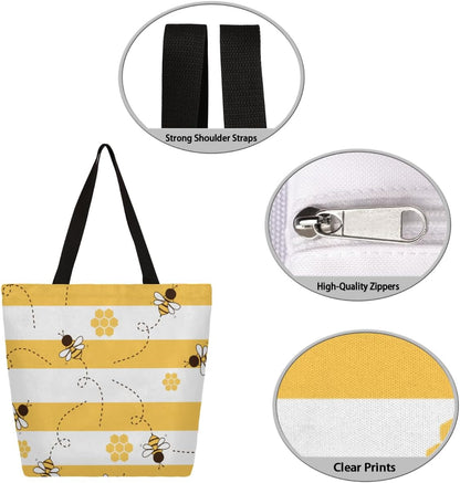 FengQuGou Canvas Tote Bag Large Women Casual Shoulder Bag Handbag Reusable Storage Shoulder Bag