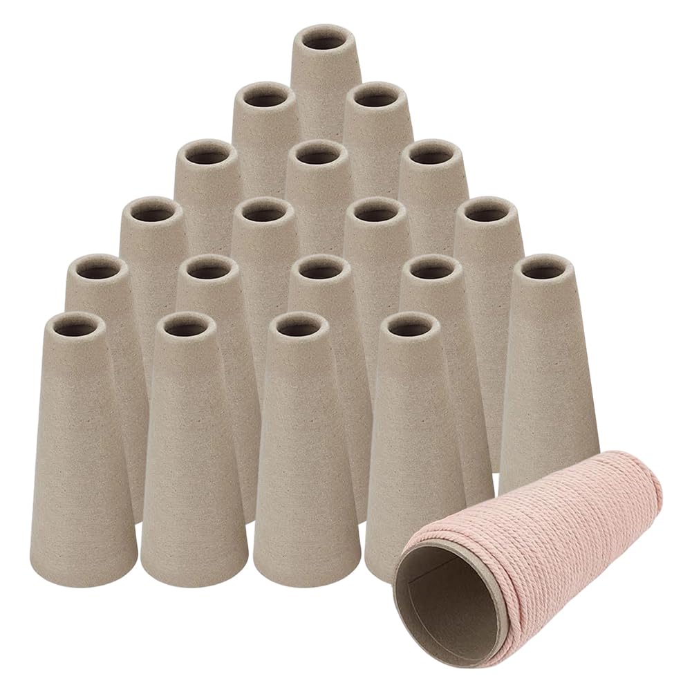 PH PandaHall 20PCS Wool Winding Tube Cone Shape Roll Tubes Yarn Ball Winding Tube Kitting Winder Cardboard Thread Organizer Embroidery Weave Storage for Crochet Sewing Needlework, 6.9x2.8inch