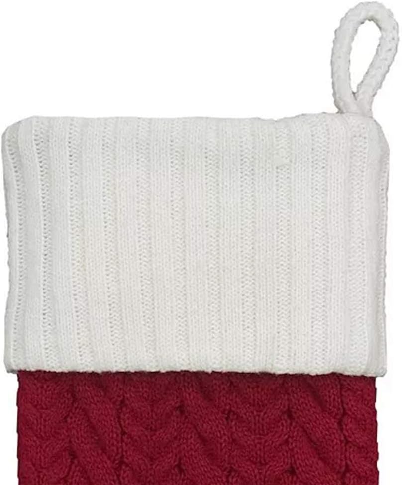 St. Nicholas Square 21-inch Monogram Embroidered Initial Cable Knit Christmas Holiday Stocking