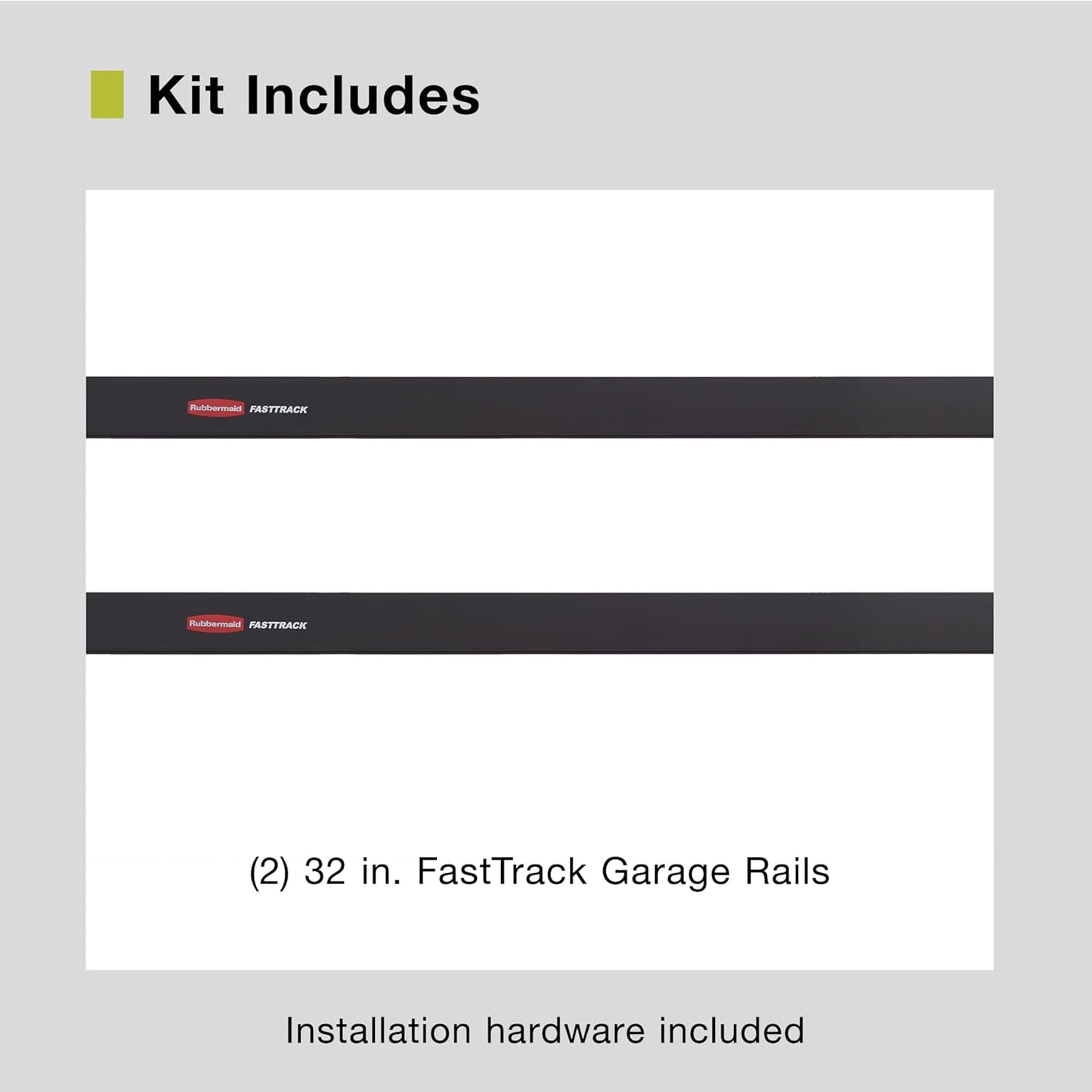 Rubbermaid FastTrack Wall Mounted Storage System - 48" Horizontal Rail | 2-Pack Holds 1750 lbs Each