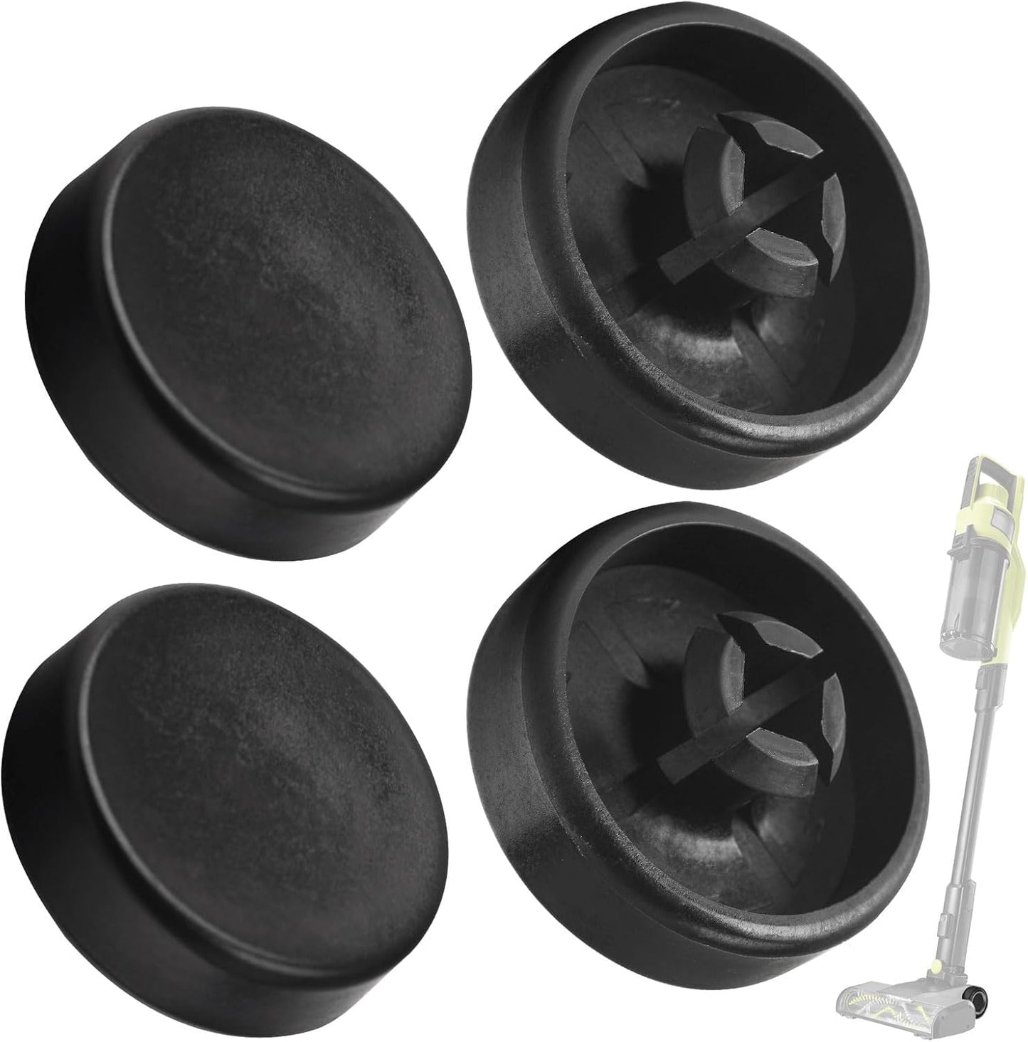 4 Pack Upgraded Replacement Wheels for Ryobi Cordless Stick Vacuum 18V One+ Models
