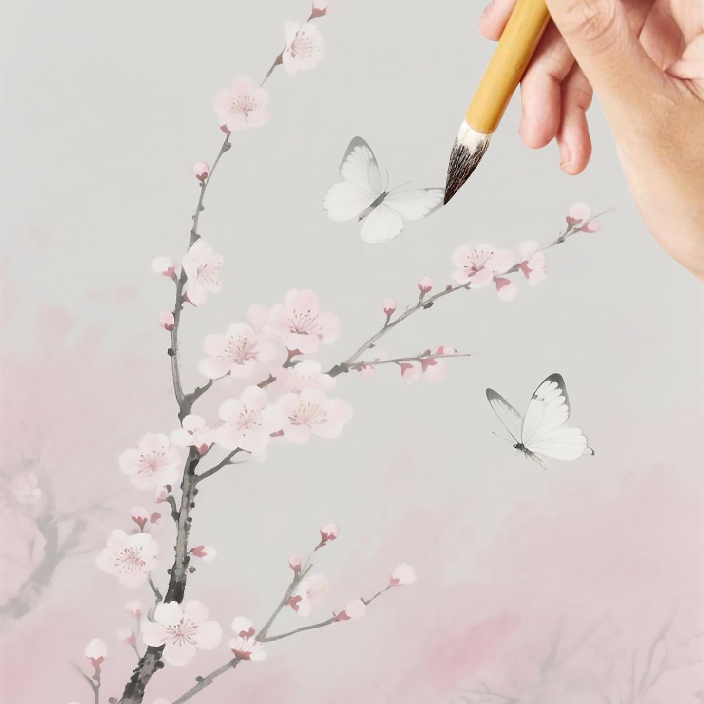 TIUSUTA 10-Piece Chinese Calligraphy Brush Set - Premium Writing Brushes for Beginners & Artists - with Roll-up Bamboo Brush Holder,Chinese Painting Brushes Set Flower Bird Line-Drawing Brushes