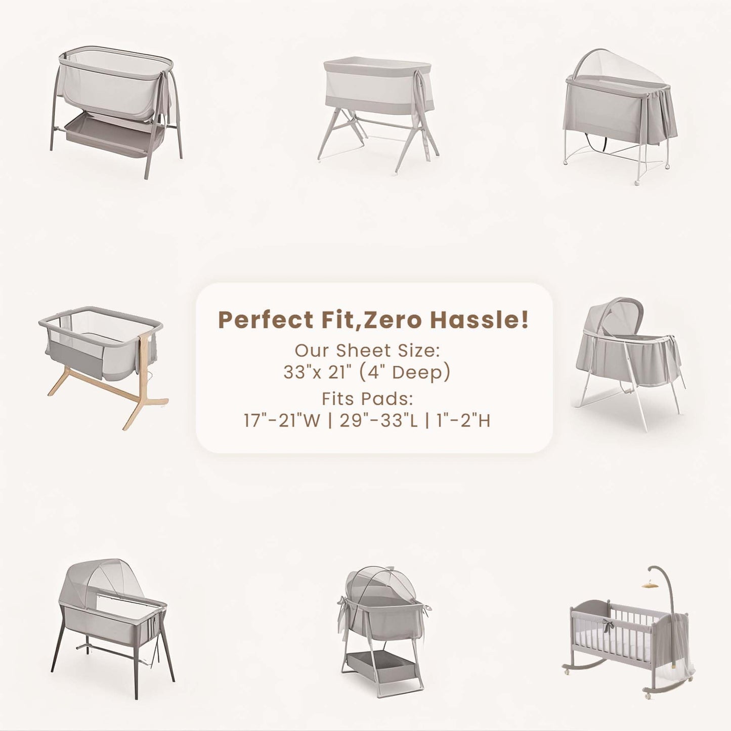Konssy 3 Pack Stretchy Bassinet Sheets for Baby Girl Boy, Soft Breathable Baby Bassinet Mattress Sheets Fit for Hourglass Oval Cradle, Moses Basket Rectangle Mattress (Pink Spring)