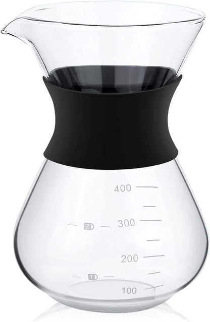 Stainless Steel Coffee Pot, Pour Pot Filter Carafe with Dripper Brewer for Glass 400ml Coffeemaker