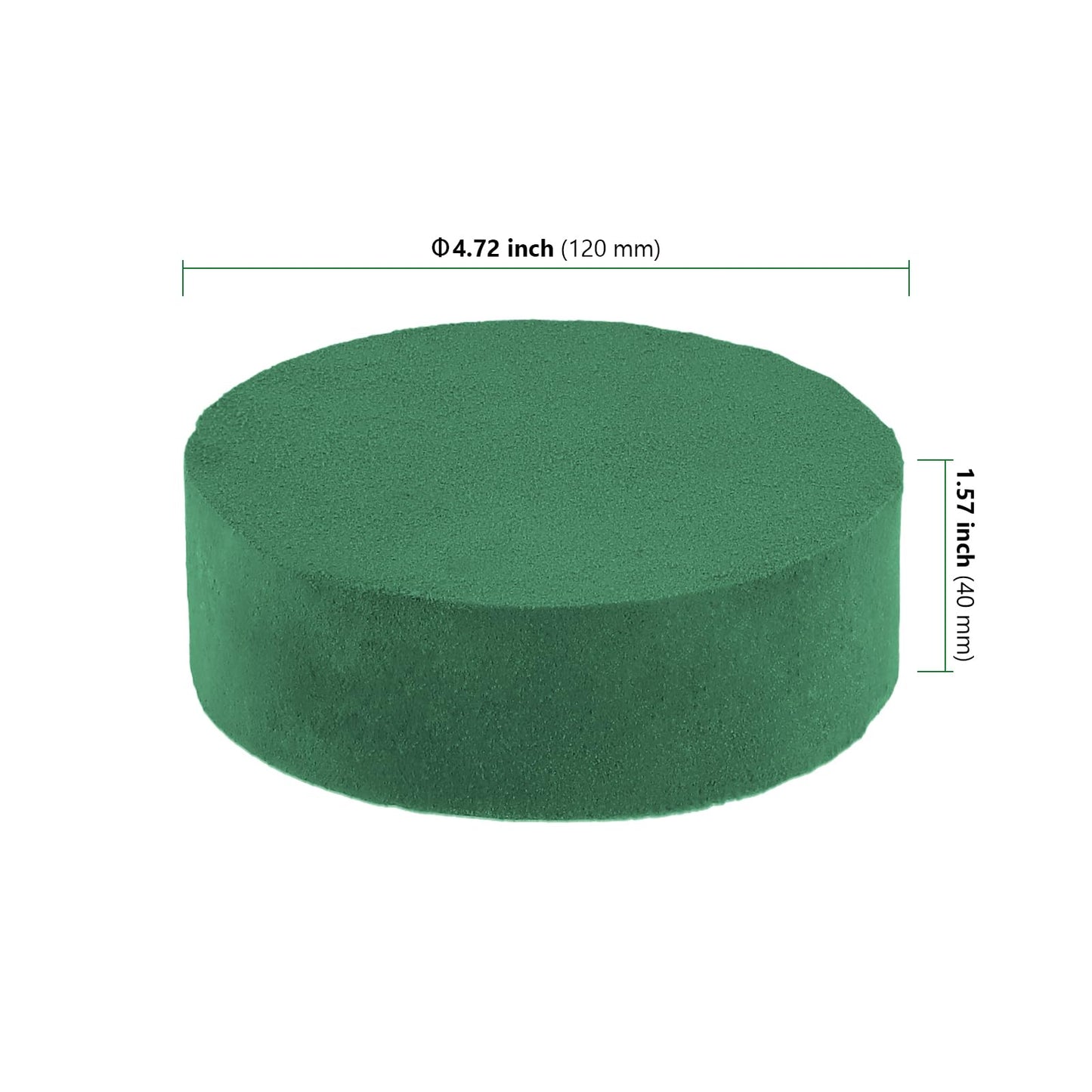 HAKZEON 20 PCS Round Floral Foam Blocks 4.7 Inch, Green Wet Dry Flower Foam for Artificial and Fresh Flower Arrangements Craft