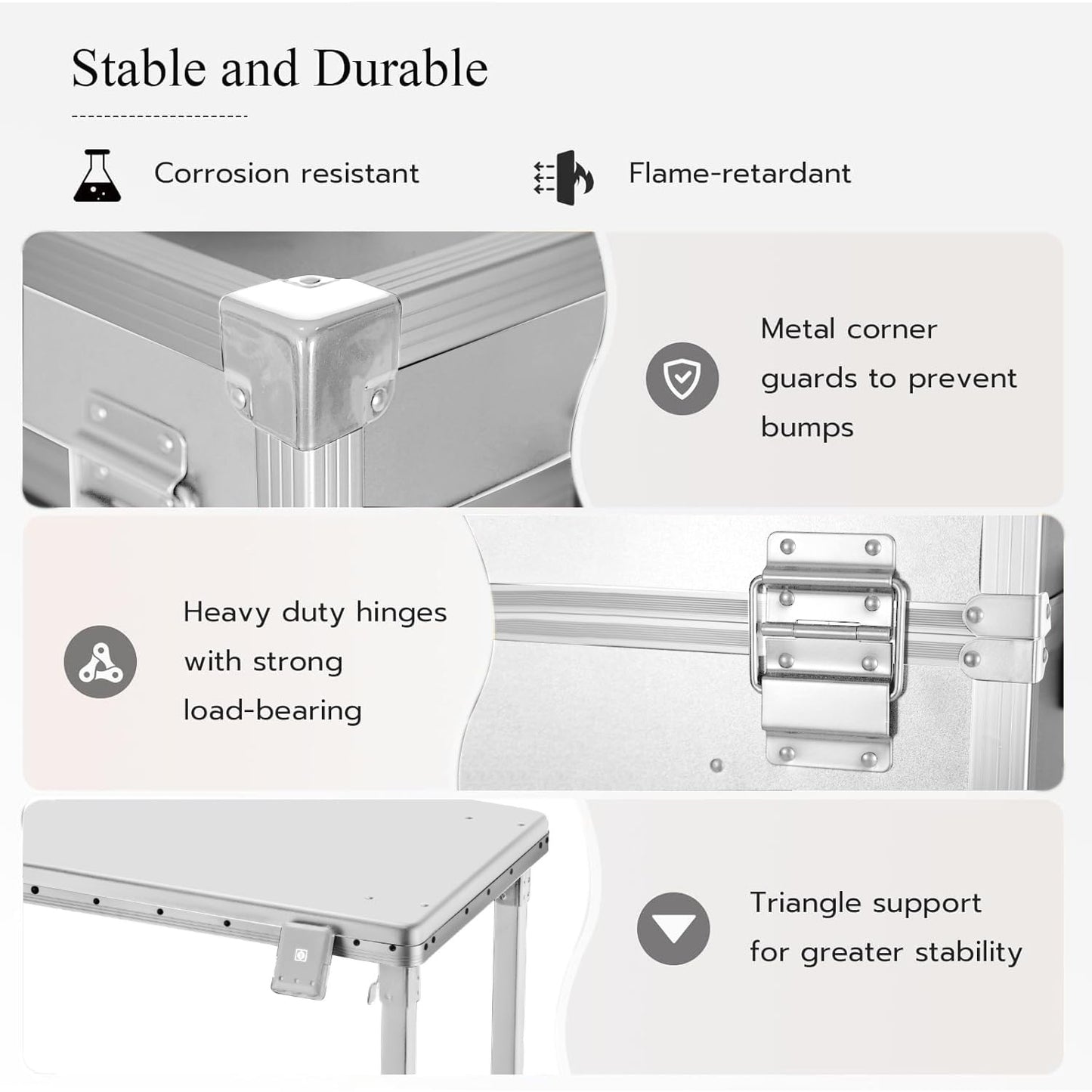 Gdsshuhung Portable Nail Desk with LED Mirror, Heavy Duty Foldable Manicure Table with 3 Drawers, Rolling Makeup Train Case Cosmetology Trolley on Wheels, Mobile Nail Tech Workstation (White)