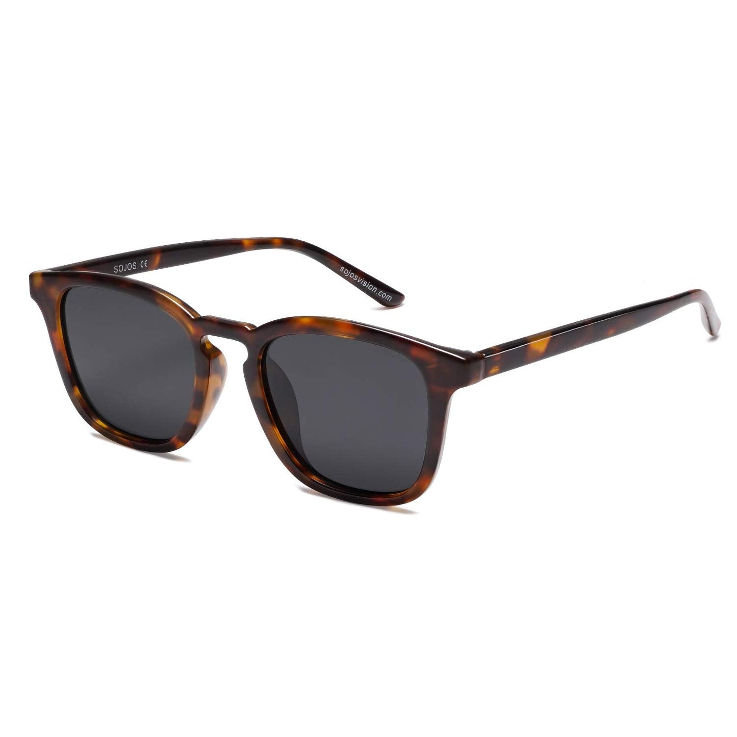 SOJOS Polarized Sunglasses for Women Men Classic Large Vintage Style Shades,Brown Tortoise/Grey