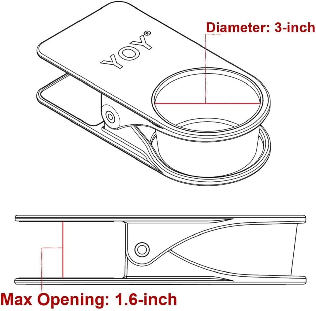 2 Pack YOY Drink Cup Holder Clip - Table Desk Side Water Glass Beer Bottle Beverage Soda Coffee Mug Holder Cup Saucer