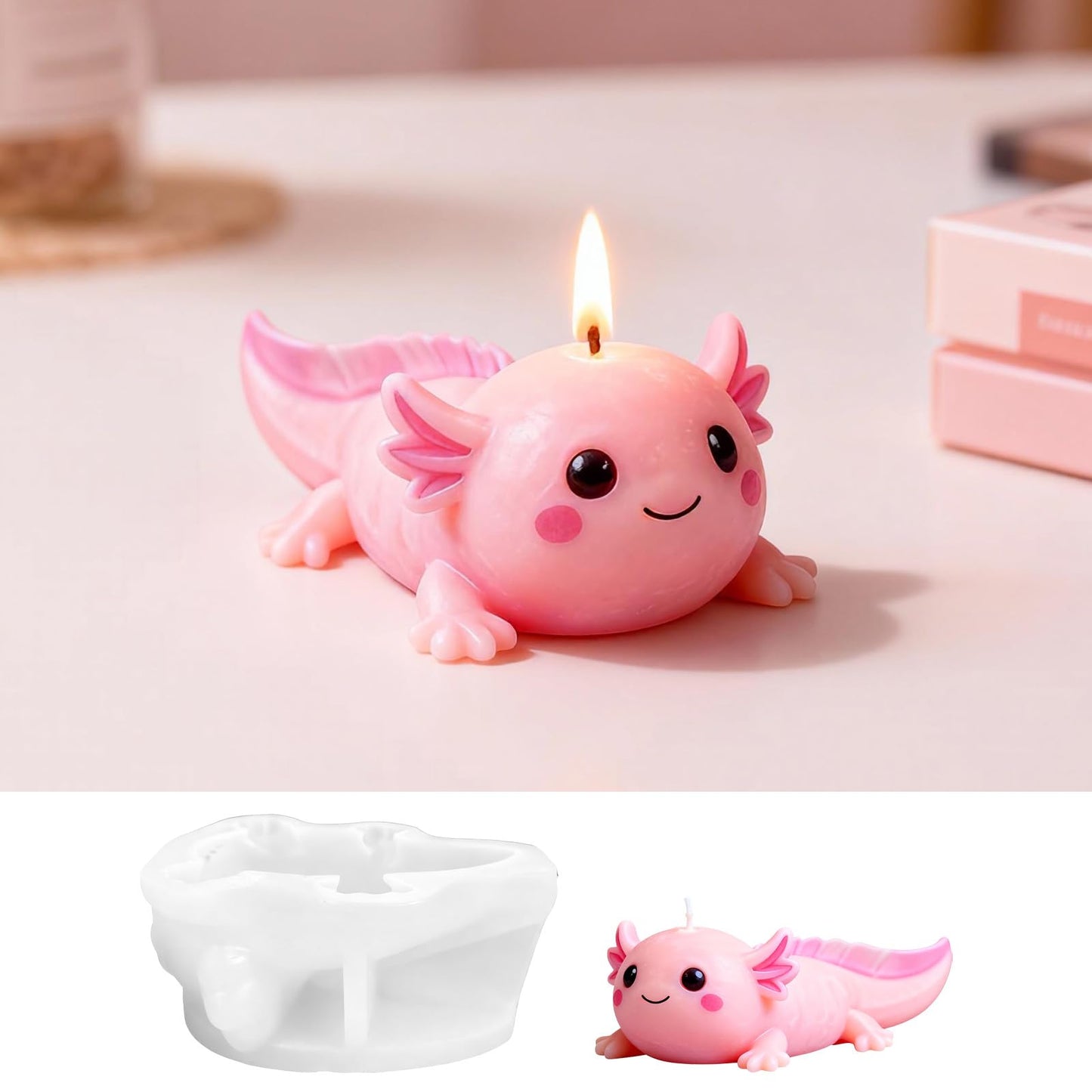 Axolotl Silicone Candle Mold, Animal Candle Mold for Candles Making Resin Casting Aromatherapy Candles Wax, Handmade Wax Soap, Gypsum Clay Home Decoration